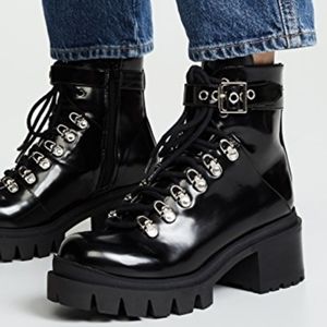 Jeffrey Campbell Black Combat Boots
